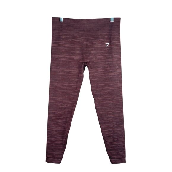 GYMSHARK Women's Adapt Marl Seamless Crop Leggings Brown - Picture 3 of 7